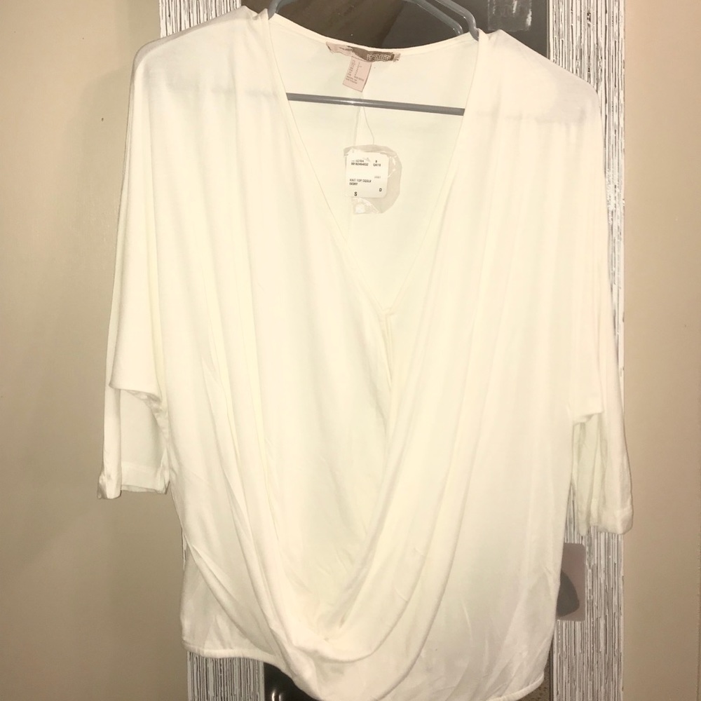 Forever 21 Contemporary Ivory Knit Top